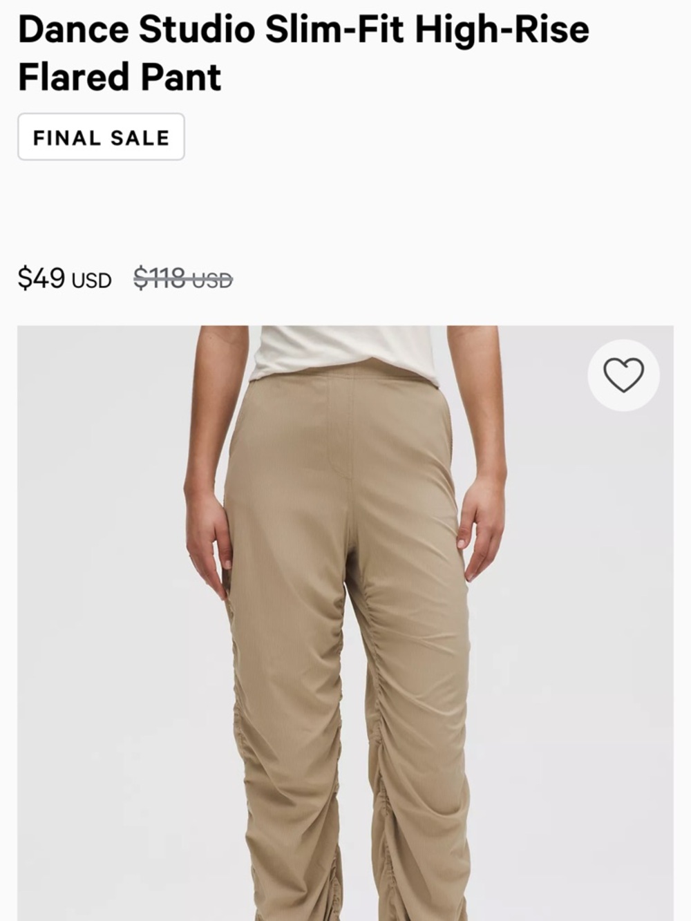 lululemon athletica Dance Studio Slim-Fit High-Rise Flared Pant — Khaki